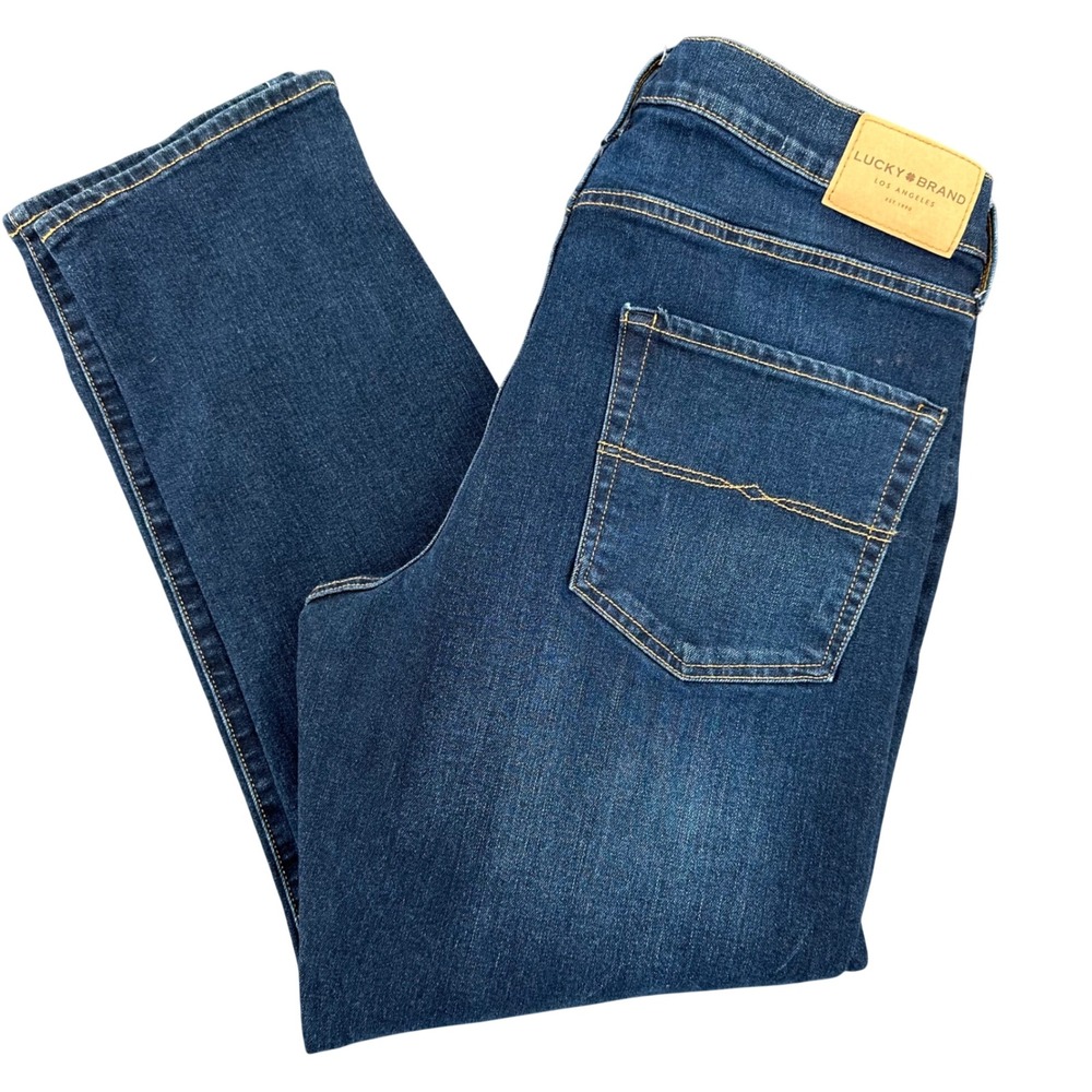 Lucky Brand 410 Athletic Slim Jeans Mens 36x30 Dark Wash Blue Denim Stretch
